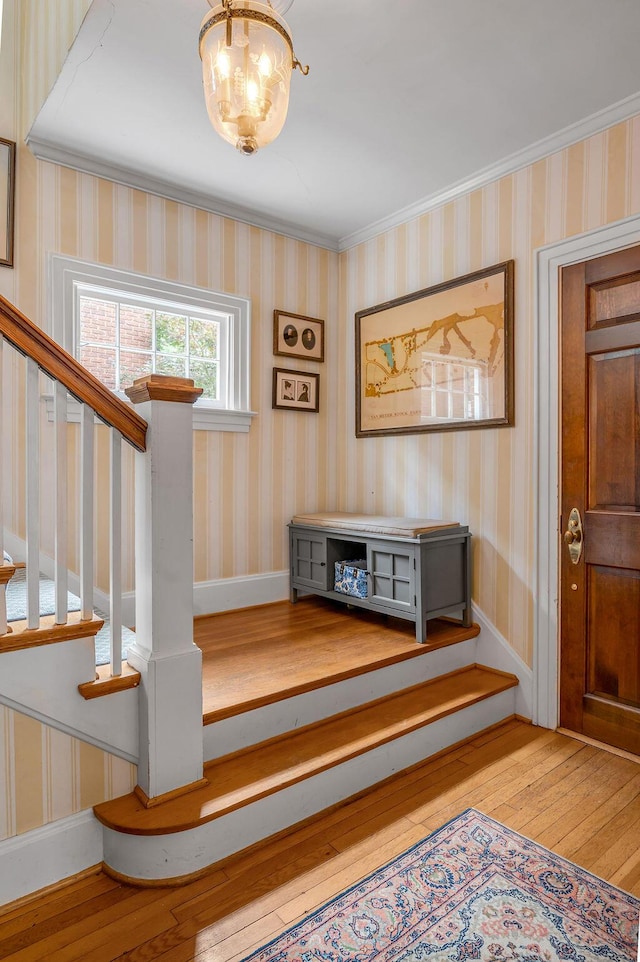 315 Desha Rd, Lexington, KY 40502 - entryway with hardwood / wood-style floors and stairway