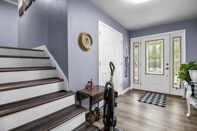 168 Perry Ln, London, KY 40741 - foyer entrance with stairs and wood finished floors