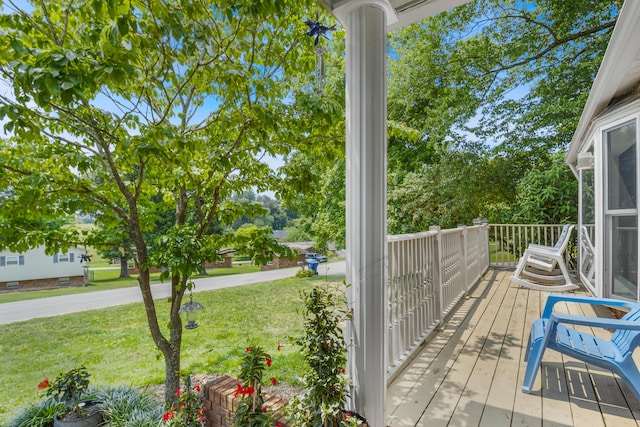 168 Perry Ln, London, KY 40741 - wooden deck with a lawn