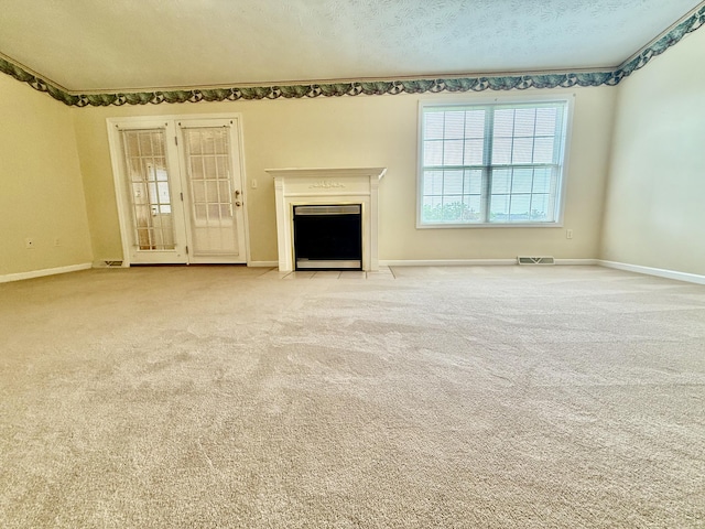 1012 Heathcliff Dr, Richmond, KY 40475 - unfurnished living room with a fireplace with flush hearth and carpet flooring