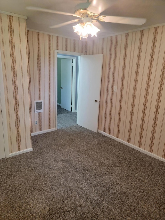 3380 Upton Talley Rd, Upton, KY 42784 - carpeted empty room with ceiling fan and wallpapered walls