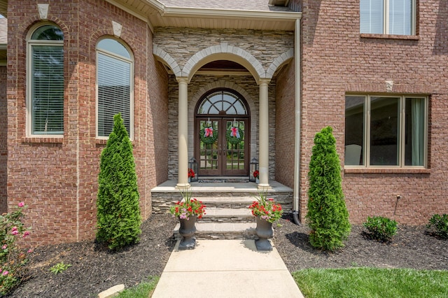 103 Windridge Dr, Nicholasville, KY 40356 - entrance to property with french doors and brick siding