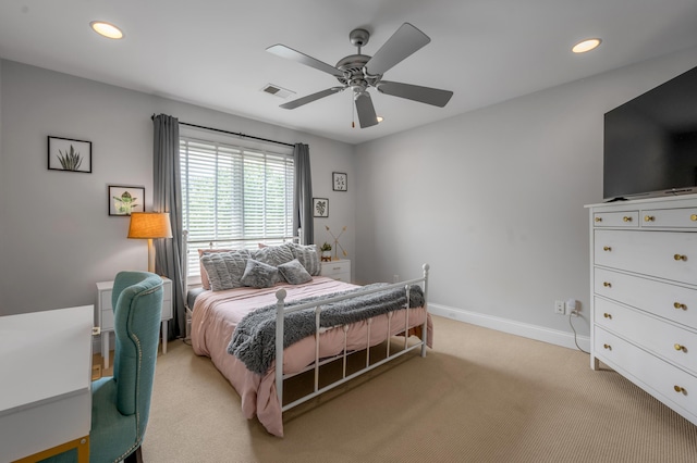 103 Windridge Dr, Nicholasville, KY 40356 - bedroom with recessed lighting, carpet flooring, and ceiling fan