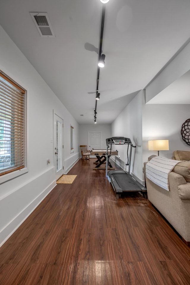 103 Windridge Dr, Nicholasville, KY 40356 - workout area featuring rail lighting and wood finished floors