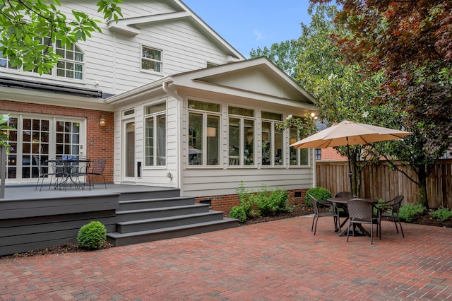 341 Kingsway Dr, Lexington, KY 40502 - view of patio / terrace with outdoor dining area and a sunroom