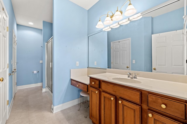 139 Delissa Dr, Georgetown, KY 40324 - full bathroom featuring vanity, a stall shower, and tile patterned floors