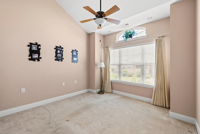 139 Delissa Dr, Georgetown, KY 40324 - unfurnished room with carpet, plenty of natural light, a ceiling fan, and lofted ceiling