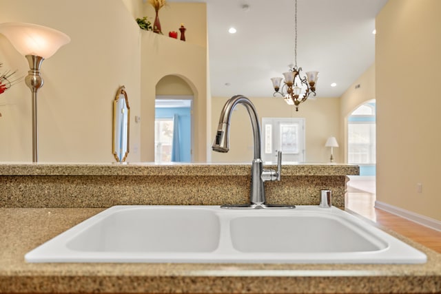 139 Delissa Dr, Georgetown, KY 40324 - kitchen view of a chandelier, pendant lighting, and recessed lighting