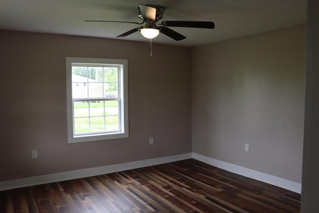 2721 E Ringgold, Somerset, KY 42503 - unfurnished room with dark wood-style floors and ceiling fan