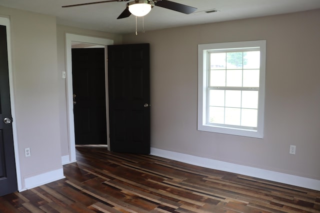 2721 E Ringgold, Somerset, KY 42503 - spare room featuring ceiling fan and dark wood finished floors
