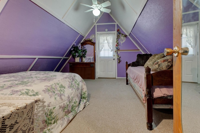 69 Side Run Rd, Wellington, KY 40387 - carpeted bedroom featuring lofted ceiling and ceiling fan