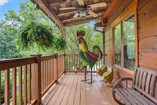 1836 Red Lick Rd, Berea, KY 40403 - wooden terrace with ceiling fan