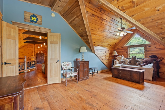 1836 Red Lick Rd, Berea, KY 40403 - bedroom with wood ceiling, wood-type flooring, and wooden walls