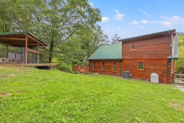 1836 Red Lick Rd, Berea, KY 40403 - rear view of house with a yard, a metal roof, and a deck