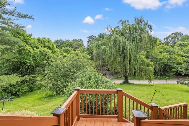 1836 Red Lick Rd, Berea, KY 40403 - deck featuring a lawn and a wooded view