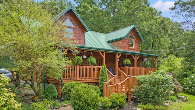 1836 Red Lick Rd, Berea, KY 40403 - view of front of house with a porch, a metal roof, and stairway