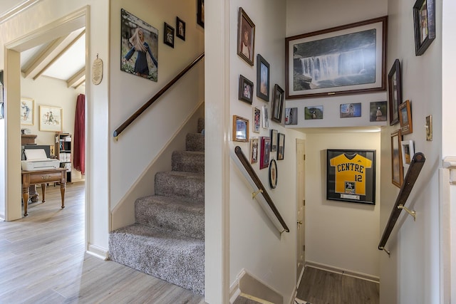331 Clearbrook Dr, Danville, KY 40422 - staircase with wood finished floors and baseboards