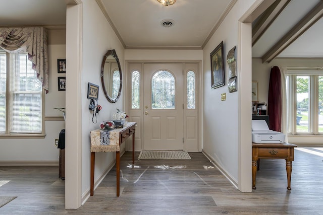 331 Clearbrook Dr, Danville, KY 40422 - foyer entrance featuring ornamental molding and wood finished floors