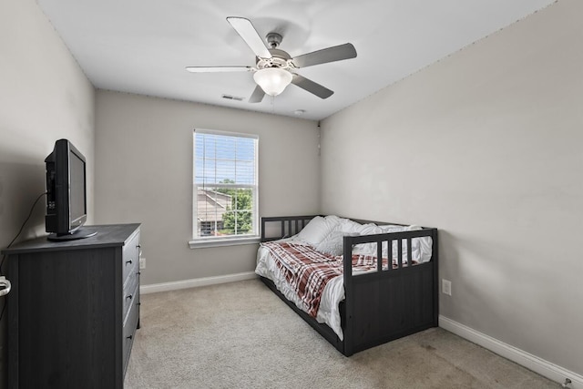 136 Meadowcrest Dr, Georgetown, KY 40324 - bedroom with light colored carpet and a ceiling fan
