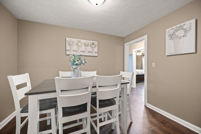 9209 W Hwy 80, Nancy, KY 42544 - dining area featuring dark wood-style flooring and a textured ceiling