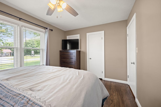 9209 W Hwy 80, Nancy, KY 42544 - bedroom featuring dark wood-style flooring and a ceiling fan