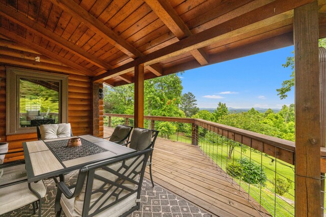 1564 High Ridge Rd, Middleburg, KY 42541 - wooden terrace featuring outdoor dining area