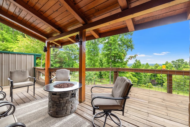 1564 High Ridge Rd, Middleburg, KY 42541 - wooden terrace featuring an outdoor fire pit