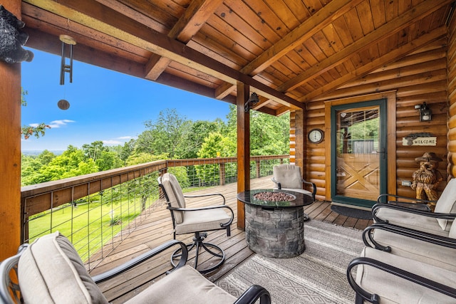 1564 High Ridge Rd, Middleburg, KY 42541 - deck featuring a fire pit