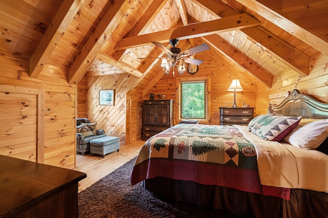1564 High Ridge Rd, Middleburg, KY 42541 - bedroom with wood finished floors, wooden walls, and wooden ceiling