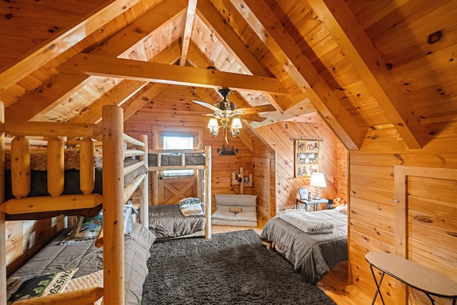 1564 High Ridge Rd, Middleburg, KY 42541 - bedroom with wooden walls, wooden ceiling, and wood finished floors