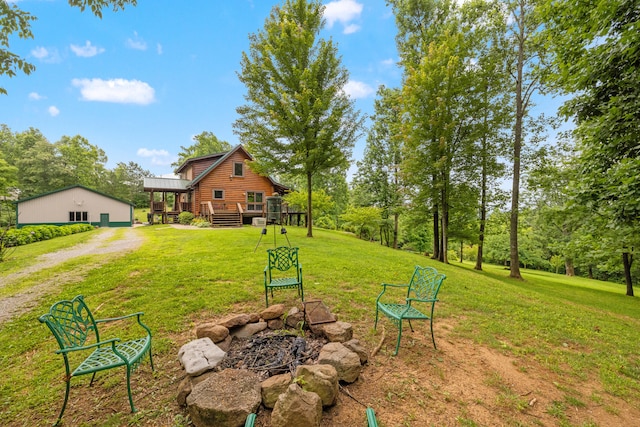 1564 High Ridge Rd, Middleburg, KY 42541 - view of green lawn featuring a wooden deck