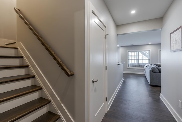 3536 Night Heron Way, Lexington, KY 40515 - staircase featuring wood finished floors and recessed lighting
