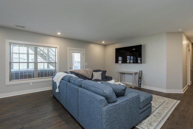 3536 Night Heron Way, Lexington, KY 40515 - living area with dark wood finished floors and recessed lighting