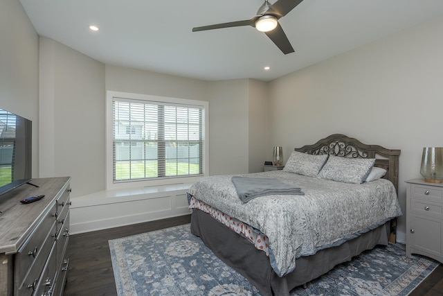 3536 Night Heron Way, Lexington, KY 40515 - bedroom featuring dark wood-type flooring, multiple windows, recessed lighting, and ceiling fan