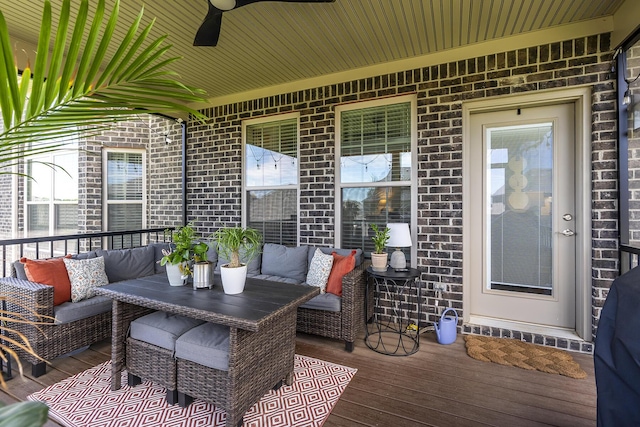 3536 Night Heron Way, Lexington, KY 40515 - wooden deck with an outdoor living space and a ceiling fan