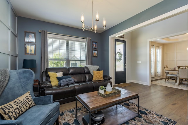 3536 Night Heron Way, Lexington, KY 40515 - living area with wood finished floors and a chandelier