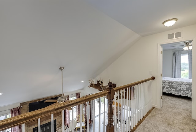 1011 Brown Store Rd, Lawrenceburg, KY 40342 - hall with carpet and vaulted ceiling