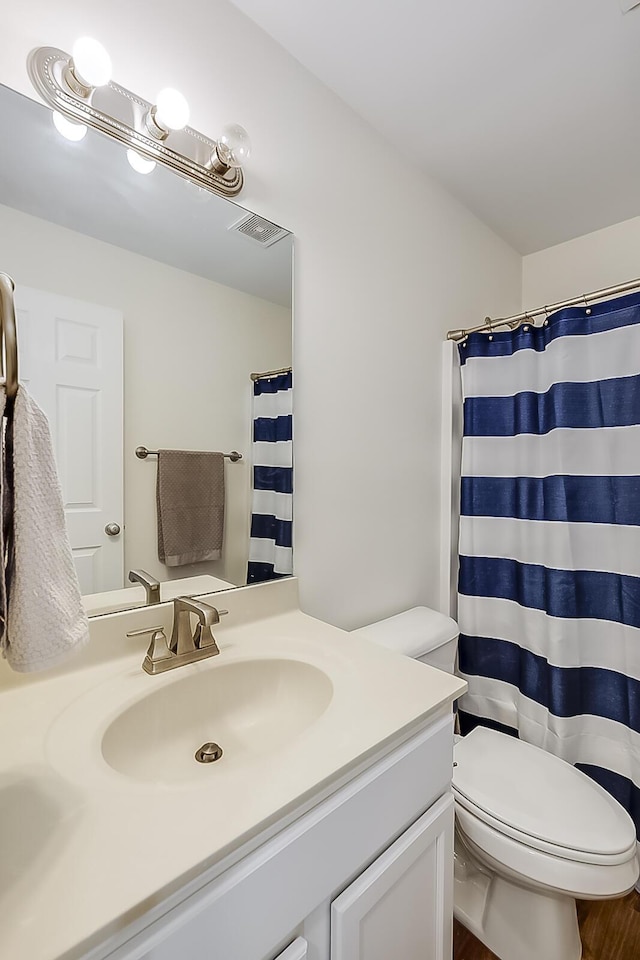 1011 Brown Store Rd, Lawrenceburg, KY 40342 - bathroom featuring vanity, wood finished floors, and a shower with curtain