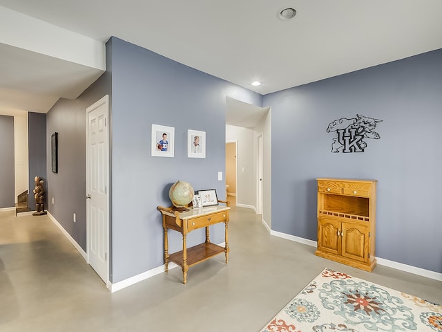 1011 Brown Store Rd, Lawrenceburg, KY 40342 - hall featuring concrete floors and recessed lighting