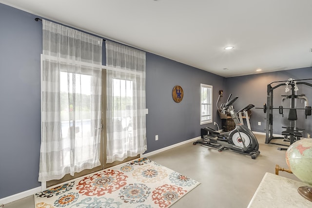1011 Brown Store Rd, Lawrenceburg, KY 40342 - exercise area with baseboards and recessed lighting