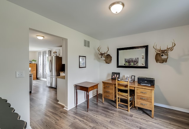 1011 Brown Store Rd, Lawrenceburg, KY 40342 - office area featuring wood finished floors and baseboards