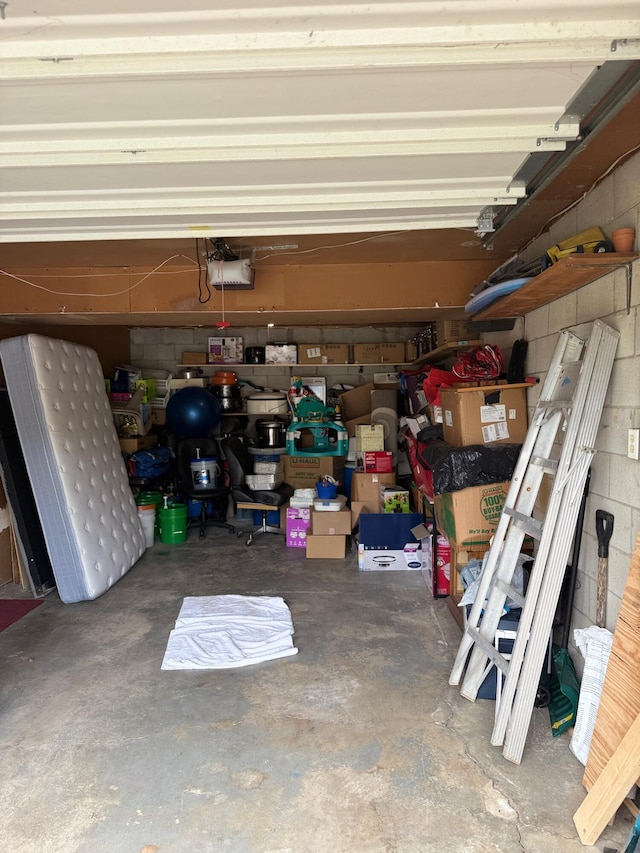 2829 Easthills Dr, Lexington, KY 40517 - garage featuring concrete block wall and a garage door opener