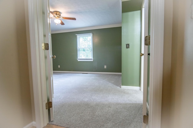 1206 Melanie Ct, Lawrenceburg, KY 40342 - spare room featuring carpet flooring, crown molding, and ceiling fan