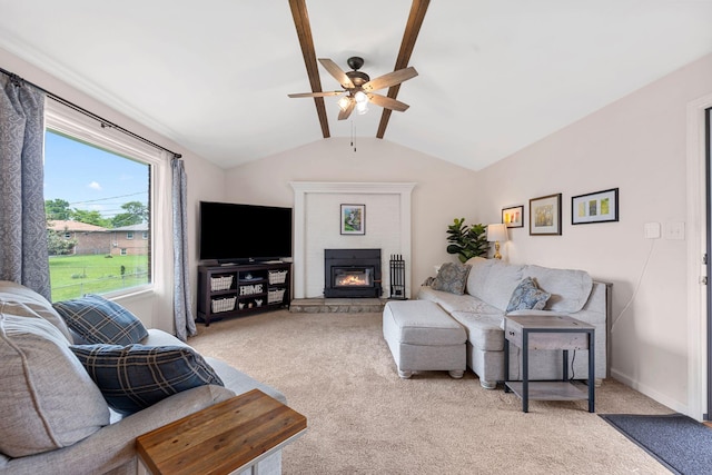 441 Cromwell Way, Lexington, KY 40503 - living area featuring carpet, a ceiling fan, and a glass covered fireplace