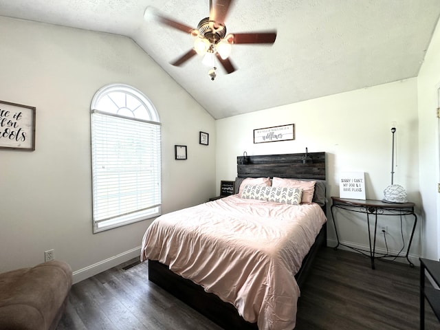 51 Stony Brook Dr, Corbin, KY 40701 - bedroom with wood finished floors, lofted ceiling, a ceiling fan, and a textured ceiling