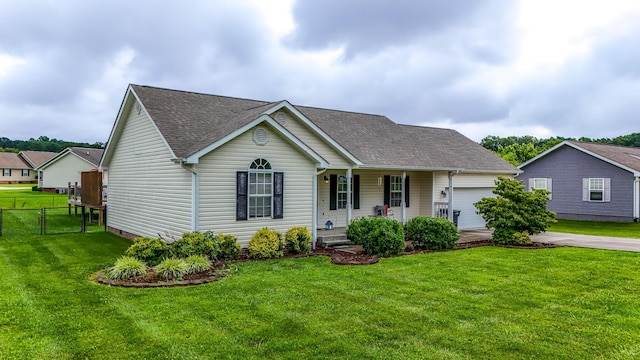 51 Stony Brook Dr, Corbin, KY 40701 - view of front of property with covered porch, a garage, roof with shingles, concrete driveway, and a gate