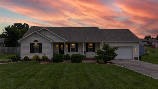 51 Stony Brook Dr, Corbin, KY 40701 - view of front of house featuring a garage, concrete driveway, a porch, and roof with shingles