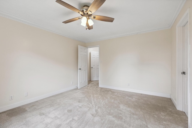 117 S Cumberland St, Berea, KY 40403 - empty room featuring light colored carpet, a ceiling fan, and crown molding