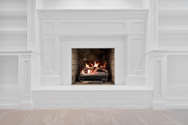 3605 Afton Pl, Lexington, KY 40515 - detailed view of a fireplace and carpet flooring