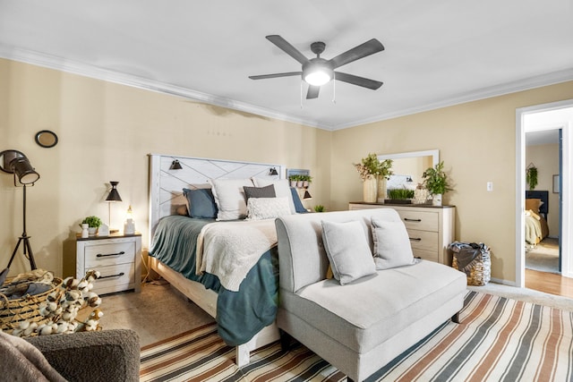 1211 Forest Circle Dr, Corbin, KY 40701 - bedroom featuring ornamental molding and a ceiling fan